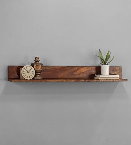 Solid Sheesham Wood Floating Wall Shelves for Home Floating Shelves for Bedroom Wall Display Rack for Hall Home & Office 22 Inch (Natural Finish)-image-0