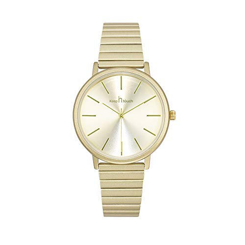 Damenuhr Gold Minimalistische Uhr Damen mit Edelstahl Armband