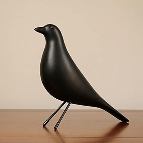 Rzeźba Resi Craft Ptak Figurie Statua Biuro Oramets Rzeźba Home Decoratio Akcesoria Rzeźba Ptaka, Black