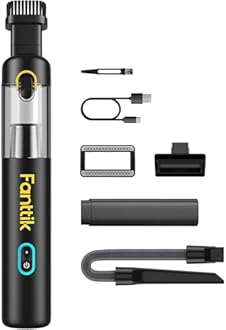 Fanttik V8 Mate Handy Vacuum Cleaner, 12,000 Pa, Handy Cleaner, Strong Suction, Ultra Lightweight, 4 in 1, Multi-functional, Flex Hose, Pet Hair Cleaning, Cordless, 30 Minutes of Continuous Operation