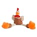goDog Checkers Skinny Rooster With Chew Guard Technology Tough Plush Dog Toy,Brown, Large