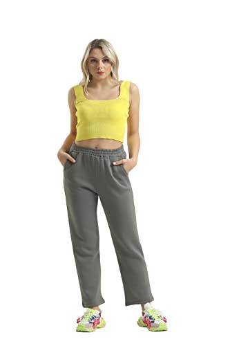 Pantalon de survêtement gris Bonateks idéal pour vos séances de yoga et running