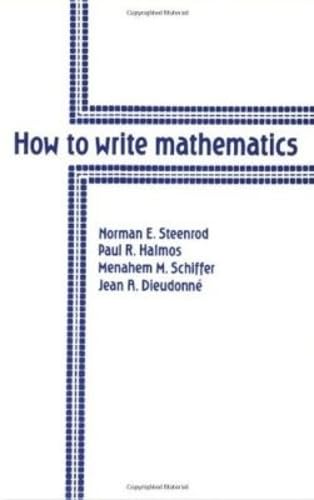 Buy How to Write Mathematics — BookShops.in