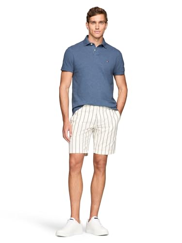Image of Tommy Hilfiger Men's Short Sleeve Polo Shirts in Classic Fit with Stretch and Organic Pique Cotton