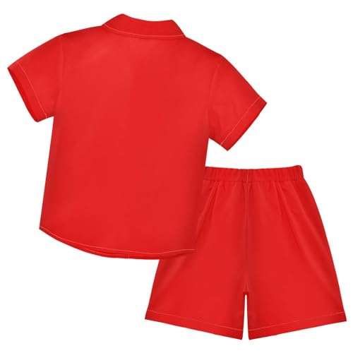Image of 3T Toddler Boy Shorts Set Black Hawaiian Button Down Shirts Summer Outfits for Little Boy