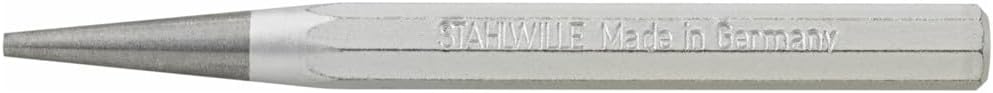 Stahlwille 70060009 Drift Pin, 8 mm Wide Tip, 120 mm Long, Octagonal Shank, Chrome Vanadium Steel, Lacquered Silver, For Aligning Bolt or Rivet Holes, Made in Germany
