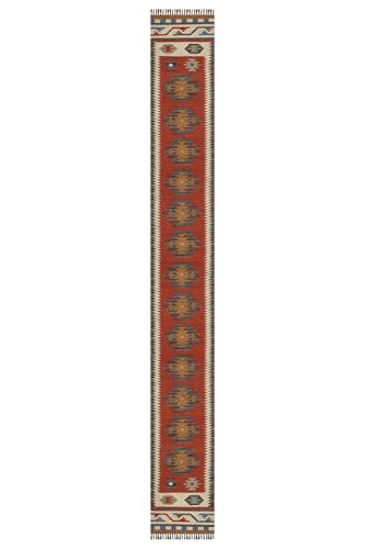 Wool Jute Kilim Runner 2x10 Flatweave Reversible Southwestern Runner Geometric