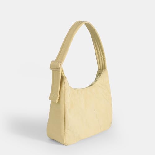 Image of FASTFAIRY Nylon Shoulder Bag - Adjustable Quilted Strap, Structured Slouchy Design with Interior Zip Pocket