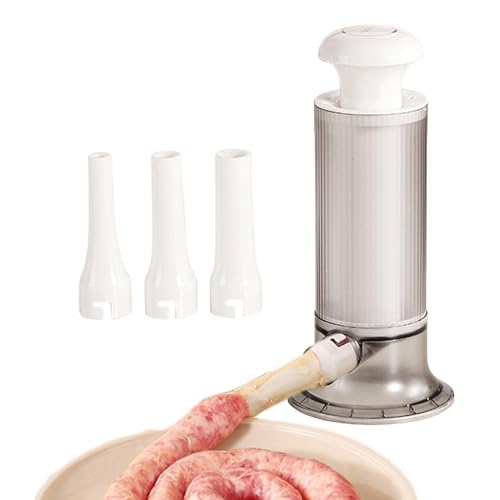 Relleno de salchichas manual con 4 tubos, relleno de carne para uso doméstico, multifuncional, relleno de salchichas, relleno de salchichas para cocina, accesorio de relleno de salchichas para fiestas