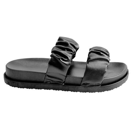 Sandales plates plissées super douces confortables et légères pour la marche d'été