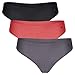 DANISH ENDURANCE Tanga Mujer Materiales Reciclados Pack de 3 (Multicolor (1 x Negro, 1 x Gris, 1 x Rosa), Small)