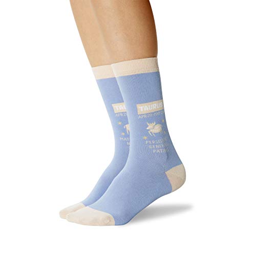 Image of Hot Sox Womens Taurus Zodiac Crew Socks, Womens Shoe Size 4-10.5, Periwinkle