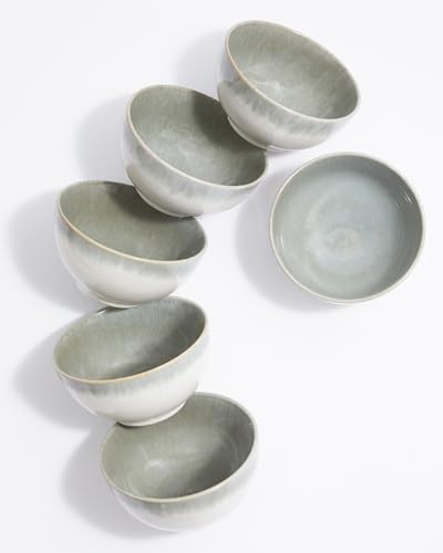 Image of Pokini 5.5 inch Stoneware Cereal Bowls Set of 6, 22 Oz Soup Bowls Set