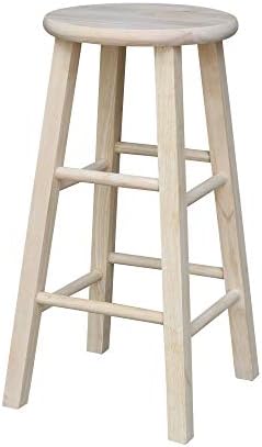 International Concepts 24-Inch Round Top Stool, Unfinished