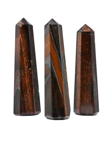 Image of Crystal Heaven Certified Red Tiger Eye Crystal Tower Obelisk Point For Chakra, Healing And Balancing - Aaa Grade Original Certified Gemstone Agate For Reiki Meditation Yoga Spiritual (3-4 Inches)