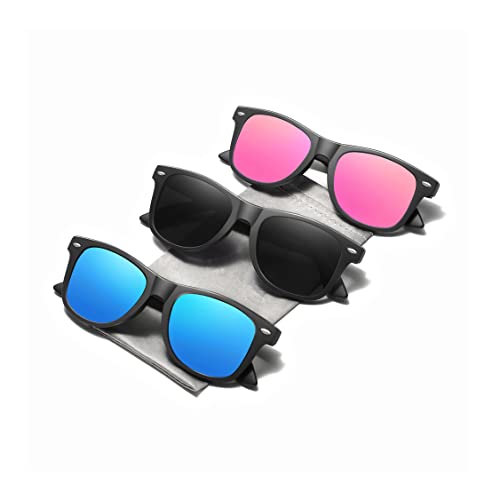 Image of Carefully Driving Sunglasses Men Women Square Polarized Sun Glasses Fishing UV protection (3 pack)