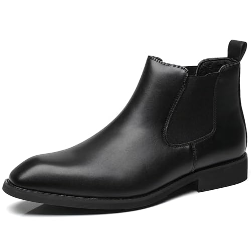 SANNAX Men's Chelsea Boots Classic Business Leather Shoes Casual Dress Ankle Boot2