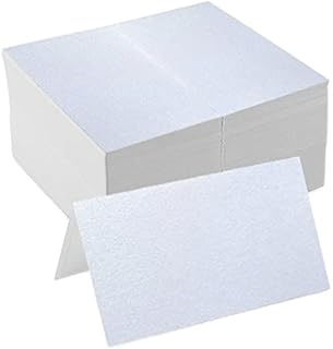 50 Pcs White Table Cards,Textured Table Tent Cards Seating Place Cards for Weddings Banquets Dinner Parties 100 x 100 mm