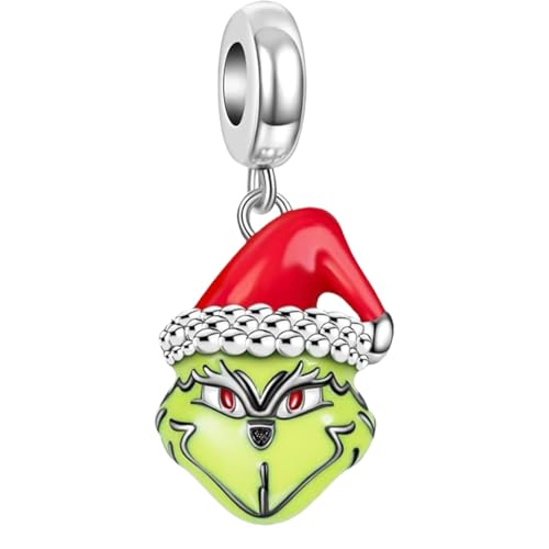Mothers Day 925 Sterling Silver Charms Fit for Pandora Charm Bracelets and Necklaces Green Monster Christmas Gift Charm Dangle Pendants Beads Charms Jewelry for Women