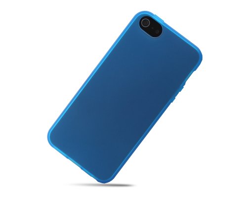 BONAMART Premium Frosted Matte TPU Soft Gel Case Back Cover Skin for Apple Iphone 5 5th 5G Blue