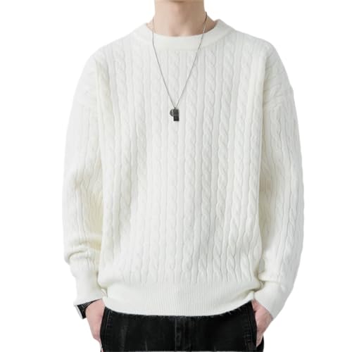 Pull à col rond blanc ample vêtement chaud hiver taille 3XL stretch - 2