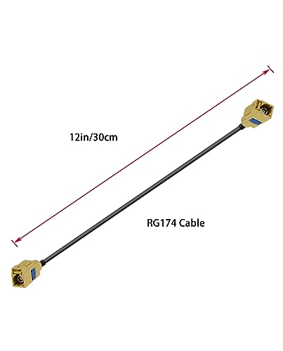 Vecys Fakra K Curry Female Cable RG174 12in/30cm Fakra Curry Code K Female to Female Compatible with Car Vehicle Radio Stereo Receiver Tuner - Image 2