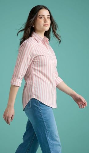 Image of Women's Cotton Striped Shirt | Casual Button Down Shirts for Women | Full Sleeve Stylish Office Wear Top | Regular Fit Color