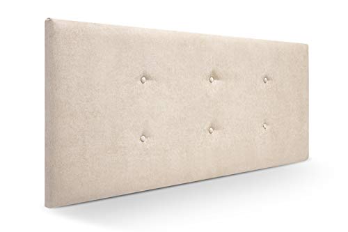 SUENOSZZZ-ESPECIALISTAS DEL DESCANSO Cabecero de Cama Bruselas tapizado en Tela para Camas de 90 (100 x 57 cm) Tela Beige