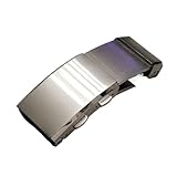 Fibbia for cinturino in acciaio inossidabile 316L da 18 mm, 20 mm, 22 mm, regolabile, con doppia pressione, chiusura pieghevole in metallo, accessori compatibili con Seiko Citizen(20mm)