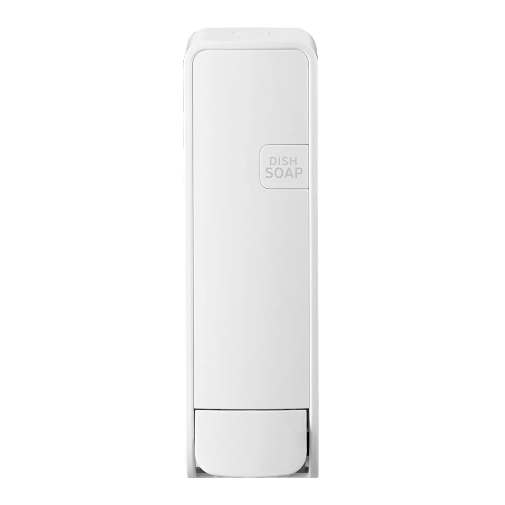 EZ-SHOWER Wall Mount Dish Soap Dispenser for Kitchen/RV/Airbnb, 350 ml (12 oz), Refill Cartridges Sold Separately, White