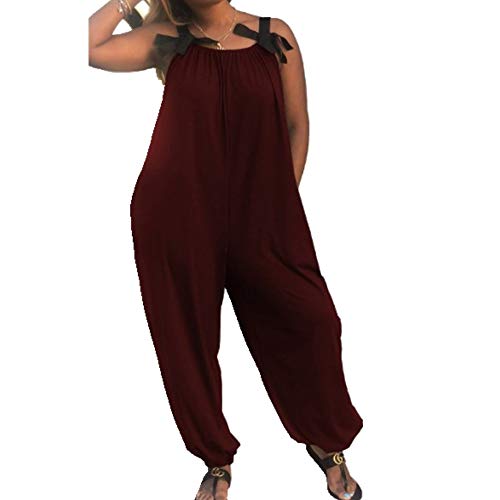 Preisvergleich Produktbild NOBRAND Damen Jumpsuit mit Strapsen Gr. X-Large, rot
