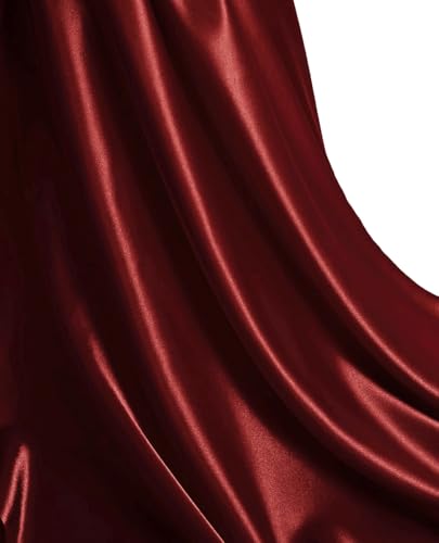 5 Yard Satin Fabric, 44" Wide, Charmeuse Sateen Cloth – Maroon