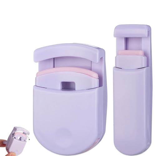Blevora - Rizador de pestañas, rizador de pestañas Blevora, rizador de pestañas Belora, herramientas profesionales de maquillaje de viaje para todas las formas de ojos, diseño sin pellizcos (morado)