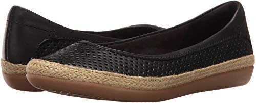 Clarks Women's Danelly Adira Ballet Flat, Black Leather, 7 M US