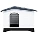 BARULUOAKLIFE Small Dog House for Outdoor Use, Grey White Black Polypropylene Pet Shelter with Elevated Base and Weatherproof Design, Durable Kennel for Small Breeds Like Beagles