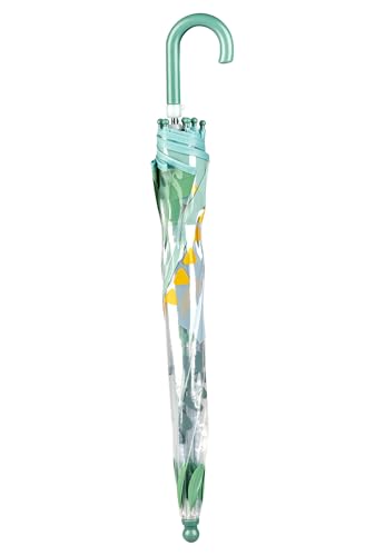 Sterntaler Regenschirm Dino Rexi - Kinder-Schirm Mit Klettverschluss Und Halbrundem Griff - Transparent Mit Dino-Druck