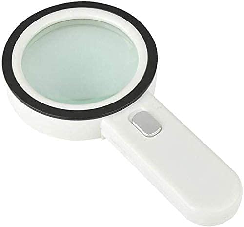 Educational Hobby Magnifiers,30 Times Hand-Held Light with 12 Lights,High Magnification Appreciation, Diameter 107Mm