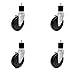 Stainless Steel Hard Rubber Swivel Expanding Stem Caster Set of 4 w/5" x 1.25" Black Wheels and 1-7/8" Stems - Includes 4 Swivel - 1200 lbs Total Capacity - Service Caster Brand
