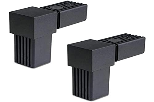 2x CONNECTEUR DE TUBE CARRE 30x2 ANGLE DROIT RACCORD PLASTIQUE PROFILE 30MM 30x30 ETAGERE