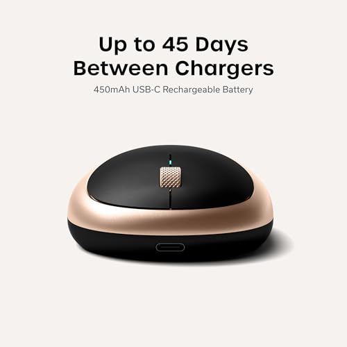 Image of Satechi M1 Wireless Bluetooth Mouse, USB-C Rechargeable, Compact, Gold | Compact, portable design, for MacBook Air /Pro /Neo, iPad Air /Pro, iPad Mini, Mac Mini, iMac, Windows