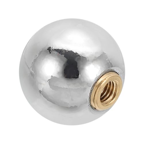 Image of PATIKIL 25mm Ball Lamp Finials Caps Knob, 1 Set Solid Lamp Shade Top Decoration Screw Cap Nuts with Brass Reducing Adapter for Table Lamps Floor Lamps, Silver Tone