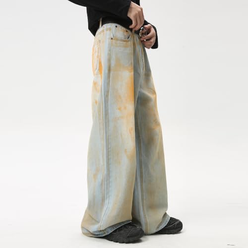 Men's Jeans Autunm American High-Street Retro Wide-Leg Casual Commute Home Weekend Long Pants2