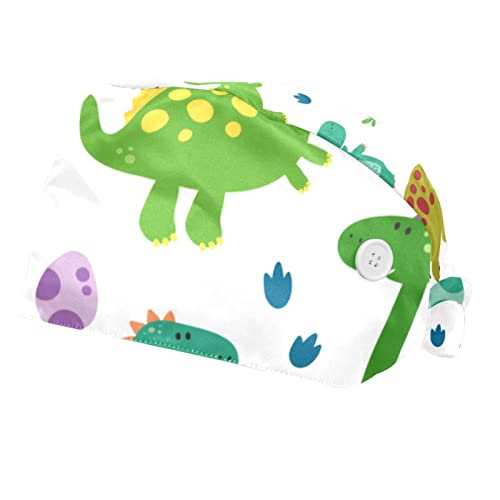 Chapeaux bouffants dinosaures 2PCS avec bandeau anti-transpiration JDEZ