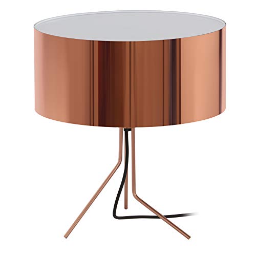 EXO lighting - Lampe à poser DIAGONAL cuivre E27 intérieur IP20 (Ø35cm) + abat-jour cuivre inclus. Lampe de table tripode pour tables de chevet et salons Cover