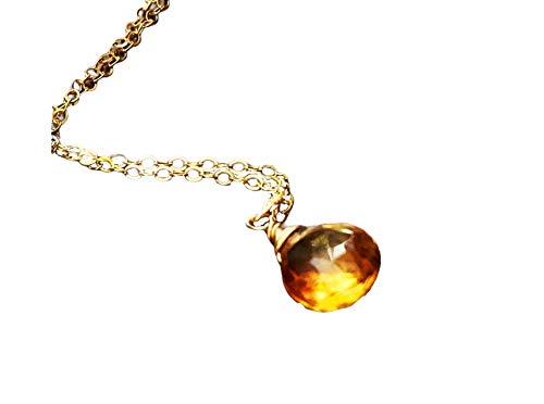 Natural Citrine Pendant Gold Fill 