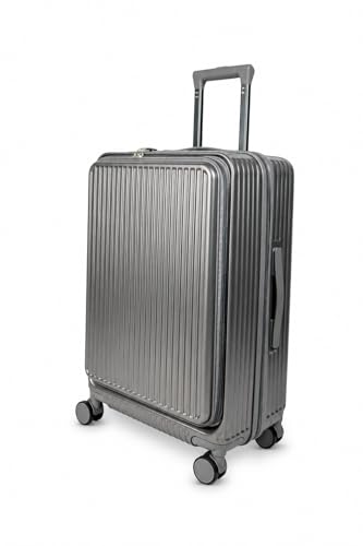 Vuelto Valise Soute Grande 76 cm – Bagage Rigide et Extensible en ABS avec Serrure TSA – Port USB, Porte-Gobelet – 4 Roues Doubles 360 Gris Anthracite