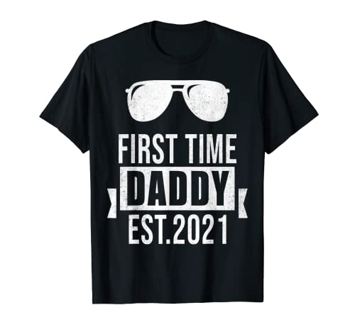 Hombre primera vez papá nuevo papá est 2021 día del padre camiseta