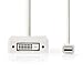 Produktbild Mini Displayport-Kabel - DisplayPort 1.2 - Mini DisplayPort Stecker - DVI-D 24+1-Pin Buchse/HDMI Eingang/VGA Buchse - 21.6 Gbps - Vernickelt - 0.20 m - Rund - PVC - Weiss - Blister