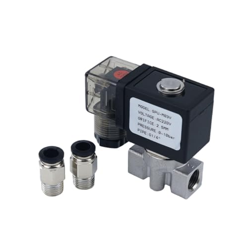 Vanne solénoïde 220V gaz air huile électrovanne eau normalement fermée 1/4 - 5