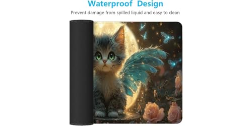 Mouse pad XXL con diseño de gato D1-592 para tapete de PC portátil 7